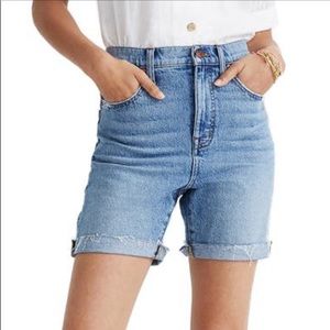 Madewell Tencel Lyocell Edition High Waist Mid-Length Denim Shorts